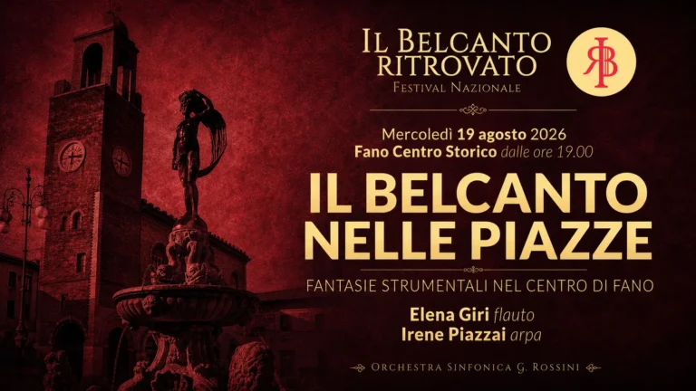 Il Belcanto Ritrovato al Pino Bar: flauto e arpa nel centro di Fano mercoledì 19 agosto